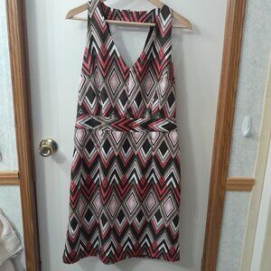 Banana Republic Chevron and Diamond Geometric Sleeveless Halter Dress Size 10